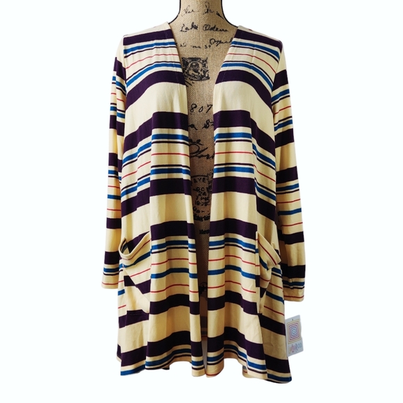 LuLaRoe Striped Cardigan - Picture 1 of 8